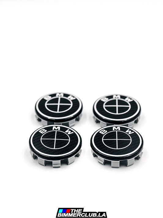 Carbon Fiber "Black and White" Wheel Center Cap Emblems