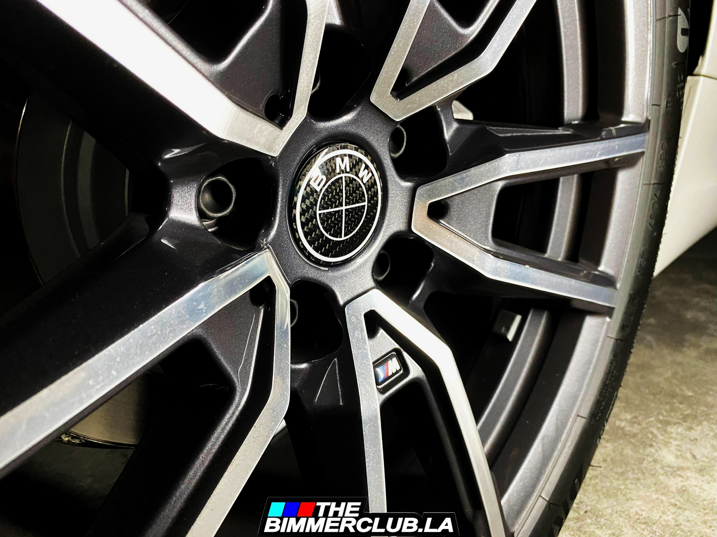 Carbon Fiber "Black and White" Wheel Center Cap Emblems