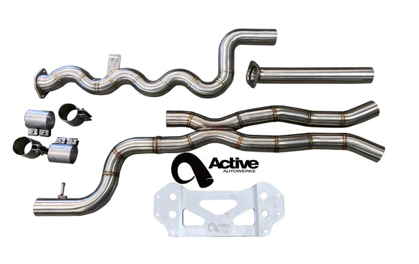 Active Autowerke G80/G82 M3/M4 Signature Equal Length mid-pipe with G-brace