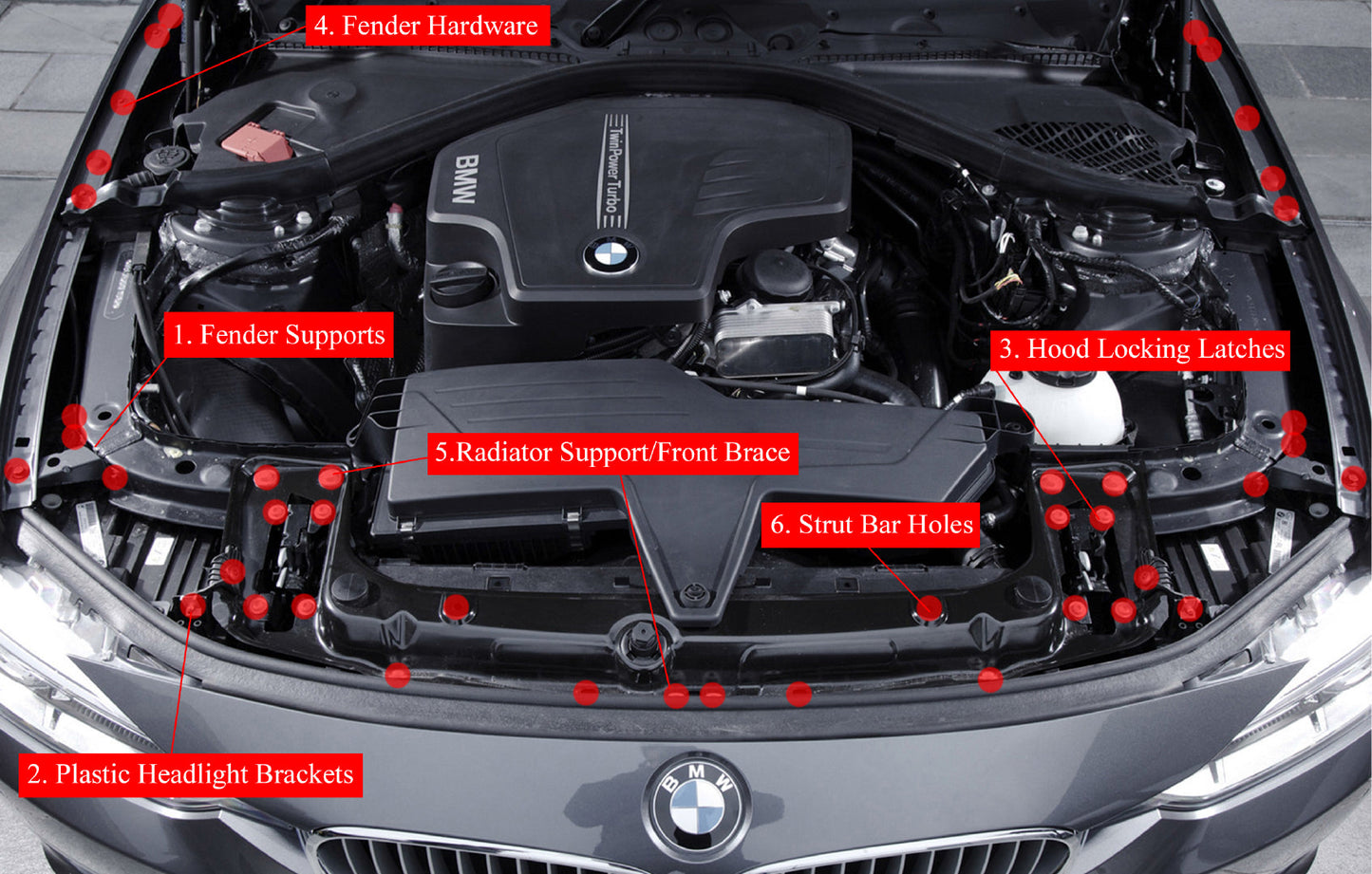 BMW F3x 2012-2018 Billet Dress Up Hardware Kit (3 Series / 4 Series)