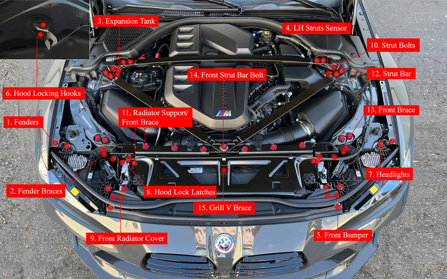 BMW G8x 2020+ Deluxe Billet Dress Up Hardware Kit (M3/M4)